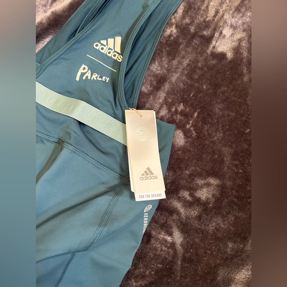 Adidas Women's Teal Parley  Cycling Shorts bib NWT - Picture 13 of 16